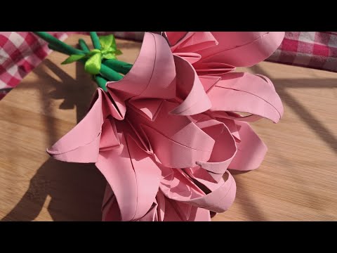 Easy Origami Lily Tutorial | Paper Lily Bouquet (detailed ver.)