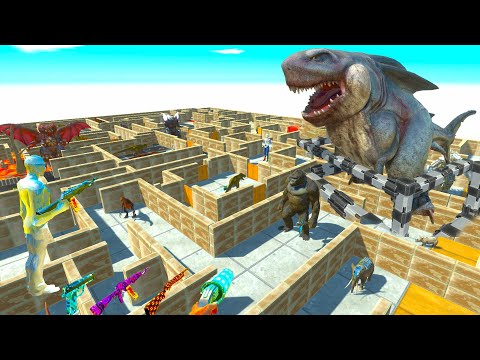 FPS AVATAR vs MEGALODON REX DEADLY MAZE - Animal Revolt Battle Simulator