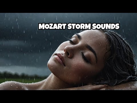 1 Hour of Mozart's Lacrymosa with Storm and Rain Background - Relaxing to Sleep