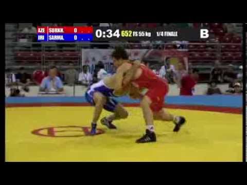Y.Sarmasti (IRI) vs R.Surkhaev (AZE) 55kg 1/4 final - 2013 Junior World Championships