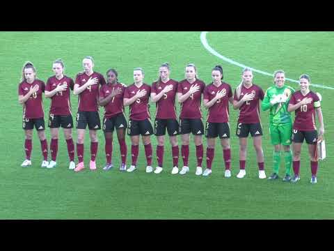 Belgian national anthem before the friendly Belgium WU23 - Scotland WU23 on 24.10.2024