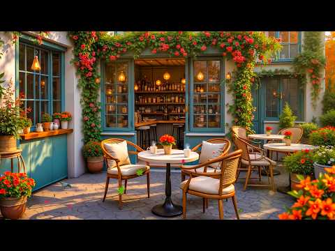 🌸 Spring Garden Courtyard Café Jazz ☕ Gentle Smooth Jazz for Calm & Cozy Evenings
