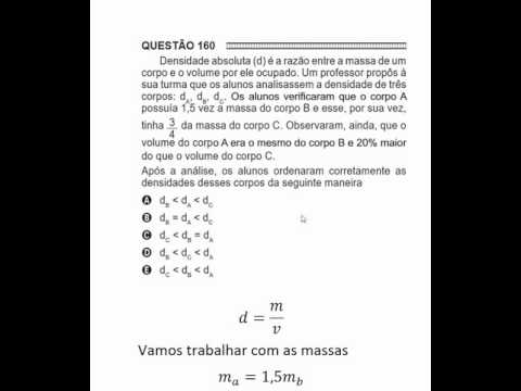 Questão 160 do ENEM 2016 caderno 6 cinza