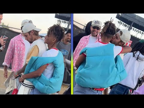 Justin Bieber KISSES Jaden Smith During Coachella Reunion!