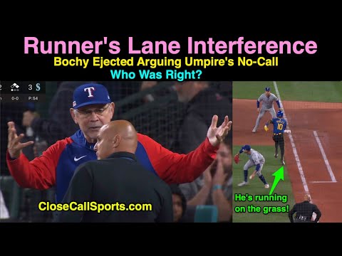 E78 - Bruce Bochy Ejected on Vic Carapazza's Runner's Lane Interference No-Call of a Grass Runner