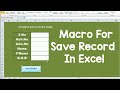Using Macro Create Data Entry Form In Excel To Save Record In Excel Macro For Save Button In Excel