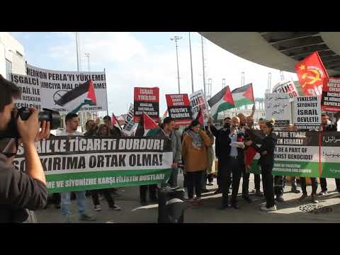 Emperyalizme ve Siyonizme Karşı Filistin Dostları’ndan İsrail’e mal taşıyan gemilere karşı eylem!