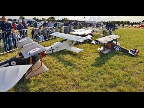DAWN PATROL GIANT SCALE RC WW1 SCOUT / FIGHTERS DOGFIGHTING DISPLAY / BMFA NATS FLIGHTLINE - 2018