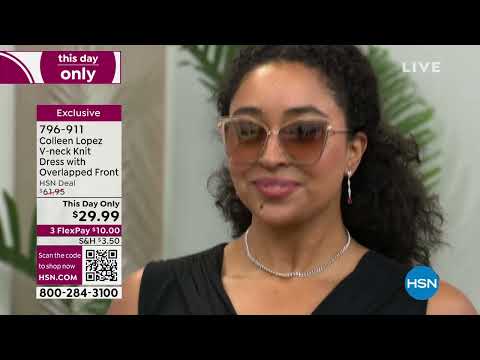 Colleen Lopez Vneck Knit Dress with Overlapped Front