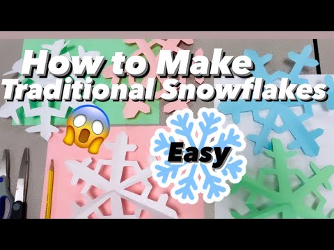 How to Make SNOWFLAKES for Kids - Easy traditional 4 Beginners ! #snowflakes #mrschuettesart
