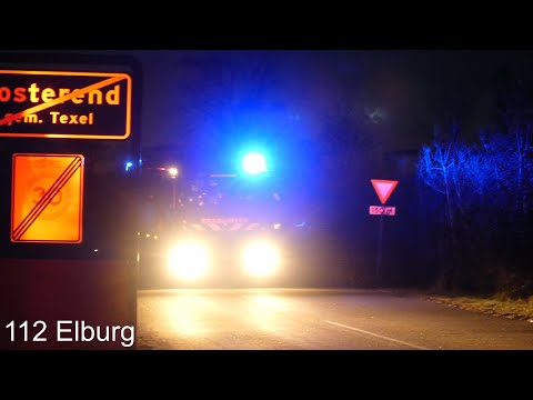 [PRIMEUR] P1 Brandweer De Cocksdorp (10-5932) naar een middelbrand in een woning in Oosterend Texel