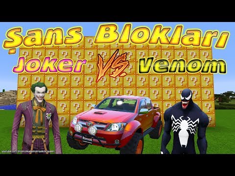 Örümcek Çocuk Şans Blokları Challenge Joker vs Venom Kapışması Minecraft Maceraları