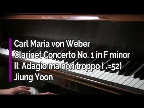 Piano Part- Weber, Clarinet Concerto No.1 in F minor, Op.73, II. Adagio ma non troppo, ♩=52