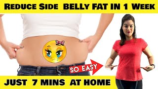7 Mins Super Easy Lose Side Belly Fat Workout At Home For Beginners + Easy Lose Love Handles Workout
