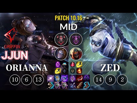 GRF jjun Orianna vs Zed Mid - KR Patch 10.16