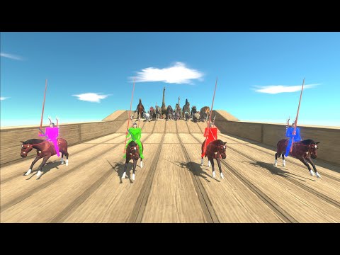 Race to eat Neon Horsemen - Animal Revolt Battle Simulator