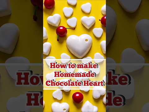 How to make homemade Chocolate Heart 🤍🍫 #homemadechocolates #whitechocolate #heartchocolate