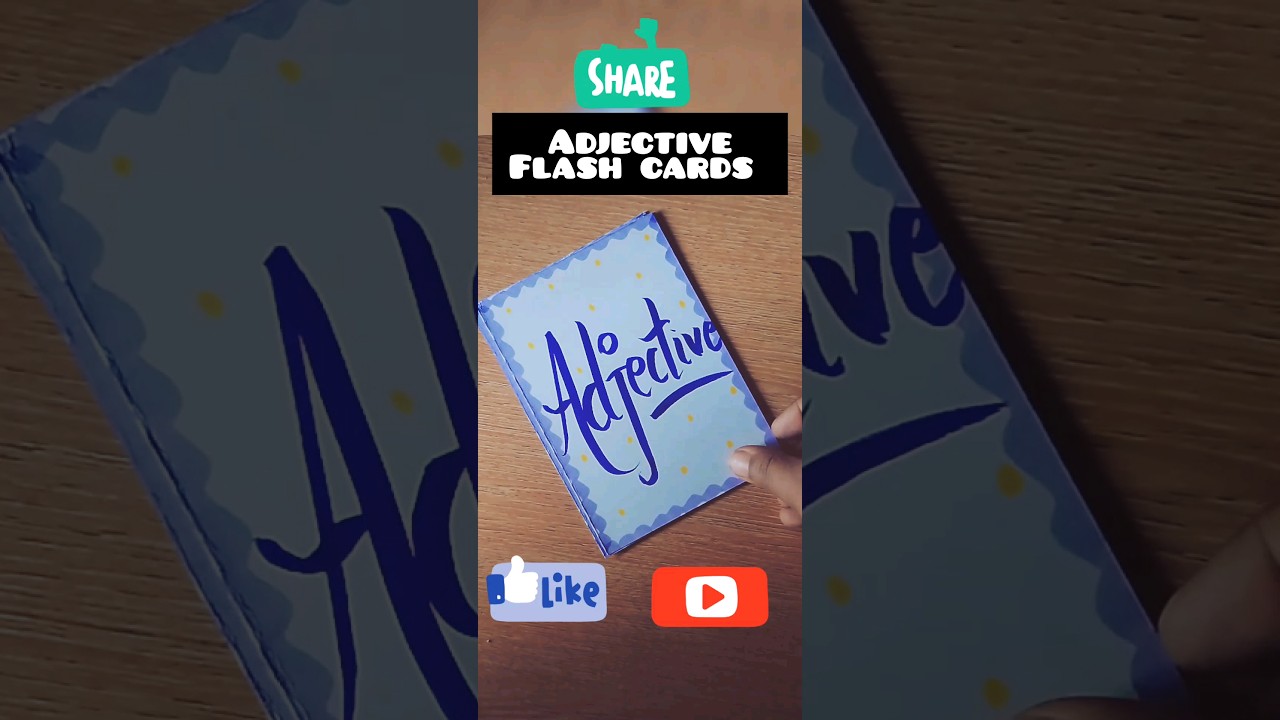 Flash Cards on Adjectives #craft #diy #art #drawing
