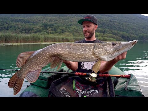 Pesca a GALLA ai LUCCI del Lago del Piano dal BELLY BOAT - Float Tube Pike Fishing