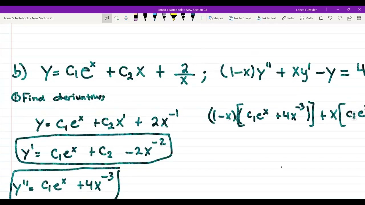 Differential Equation- Quiz On Ordinary Differential Equations