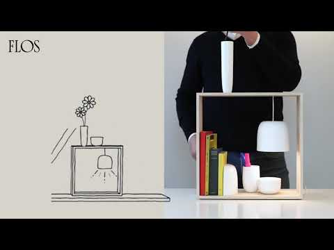 Gaku by Nendo the Modular Lamp in white. Wired version