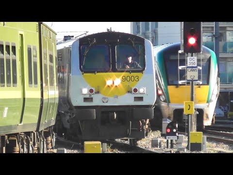 Irish Rail Enterprise Train 9003 + 201 Class Loco 227 - Connolly Station, Dublin