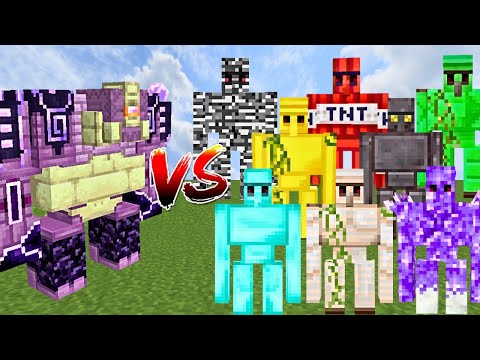 ENDER GUARDIAN vs ALL GOLEMS | Minecraft Mob Battle