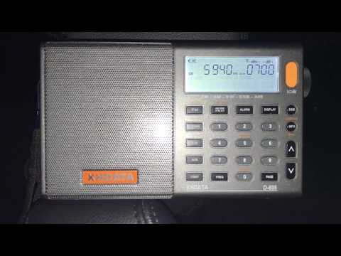 XHDATA D-808: Radio Voz Missionaria 5940 kHz, Camboriu, Brazil, copied on the telescopic