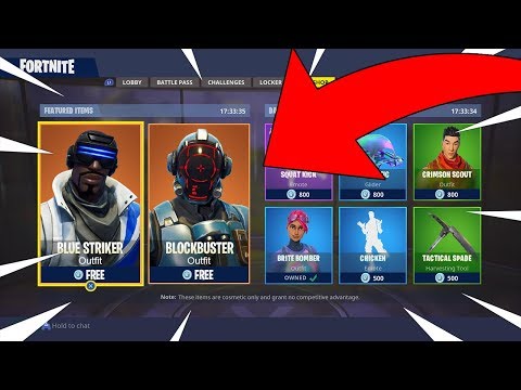 fortnite new free skins insane new free blue striker and blockbuster skin - fortnite free skins youtube