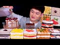 ASMR 수제케이크 파티🎂딸기생크림케이크 체리케이크 과일 보틀 케이크 먹방~! Strawberry Crea