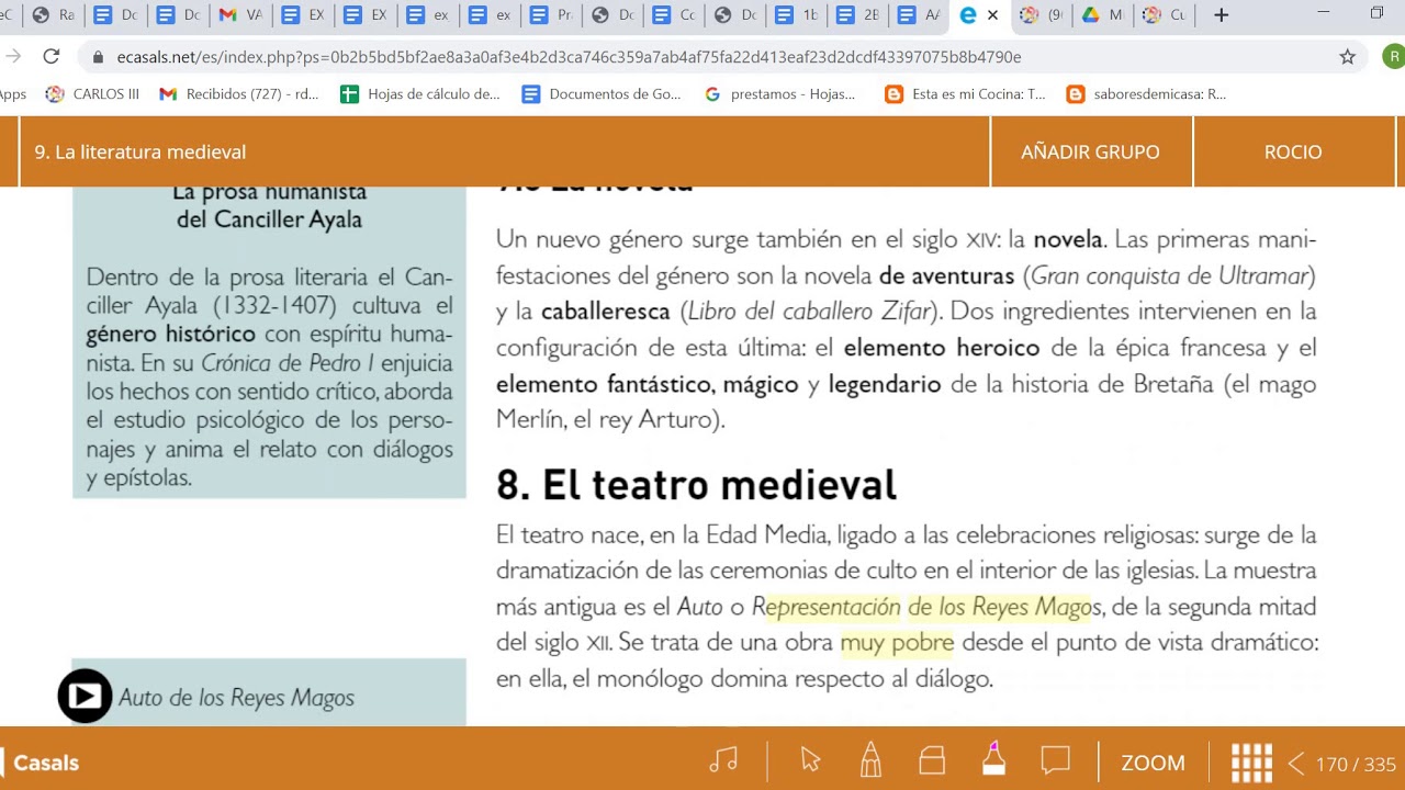 Literatura medieval: Mester de clerecía, prosa didáctica y teatro.