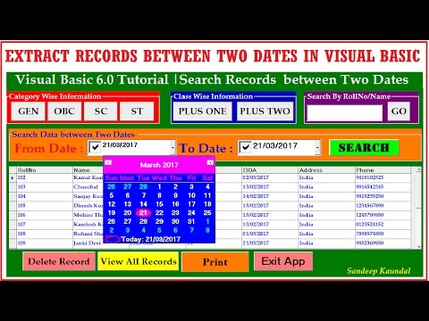 Search Records between Two dates using DataGrid and DTPicker Control in Visual Basic 6 | Search data Video