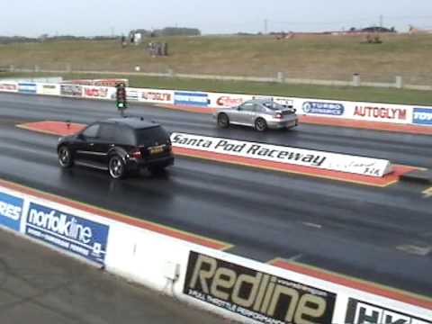 Santa Pod 1/4 Mile ML 63 AMG Vs Porsche 911 Turbo Run 2