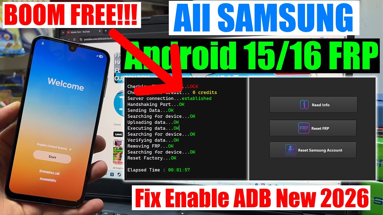 Samsung FRP Tool 2026, Google Account Bypass Android 15/16 | Frp Unlock