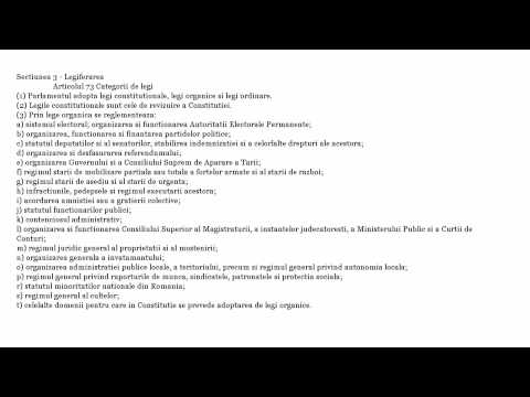 Constitutia Romaniei 073 Categorii de legi