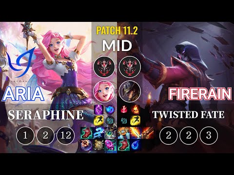 CGA Aria Seraphine vs FireRain Twisted Fate Mid - KR Patch 11.2