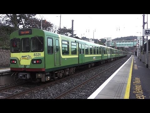 IE 8300 Class Dart Train number 8331 departs Killiney Station, Dublin