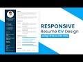 How to Create Responsive Resume Website using HTML and CSS | Resume CV design in HTML CSS