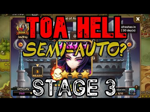 SUMMONERS WAR / TOA HELL STAGE 3 - SEMI-AUTO- CLEARD ON 3 STARS DIFFICULTY - MOOKWL - JANUARY 2021