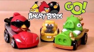 Micro Drifters Angry Birds Go! Cars Pig Rock Raceway Dual Launcher TELEPODS Disney Pixar toys review