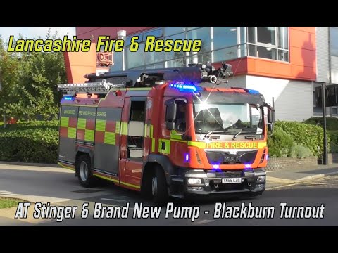 *AT Stinger & Brand New Pump* Lancashire Fire & Rescue Turnout from Blackburn Fire Station.
