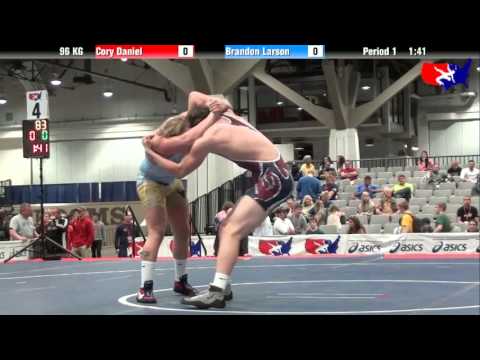 Cory Daniel vs. Brandon Larson at 2013 Junior Nationals - FILA - GR