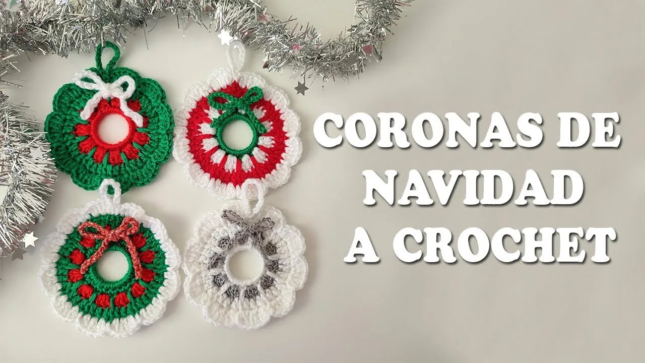 CROCHET CHRISTMAS WREATHS TO DECORATE THE CHRISTMAS TREE