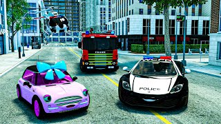 Meet New Police Cars Sergeant Lucas - Wheel City Heroes (WCH)-Fire truck, helicopter and police car