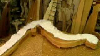 Unicorn harp carving under way !