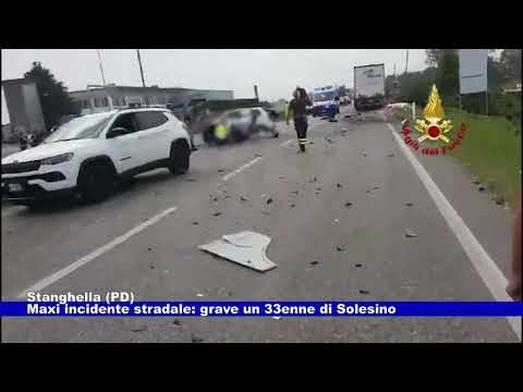 Stanghella (PD). Maxi incidente stradale: grave un 33enne di Solesino 18.09.2023