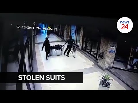WATCH | CCTV footage captures robbers making off with 'hundreds of suits' from boutique store