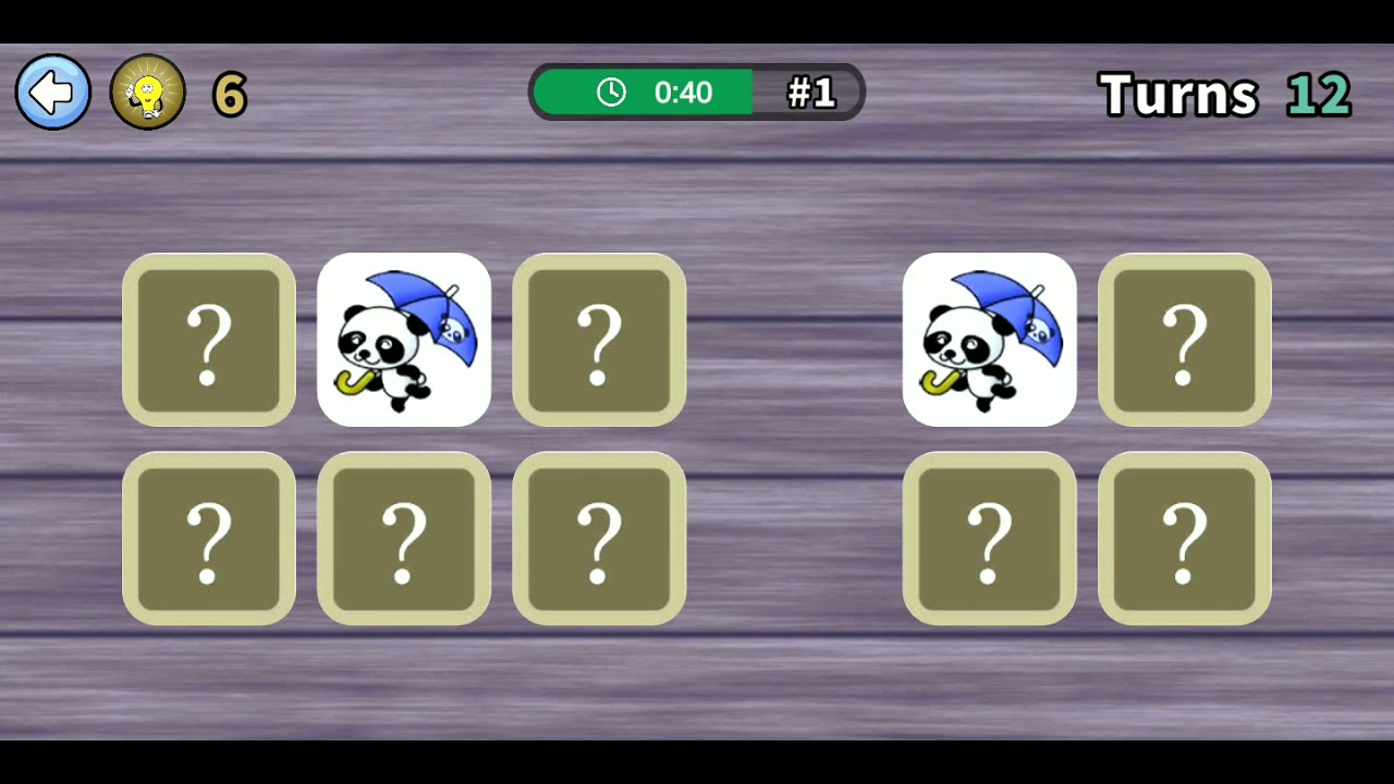 Match Pairs Game - lvl. 1,2,3