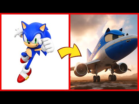 SONIC the Hedgehog ALL CHARACTERS as AIRPLANE 2024