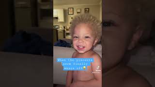 Blonde hair afro and blue eyes! #biracial #toddler #amanikai #mixedbaby #blondeafro